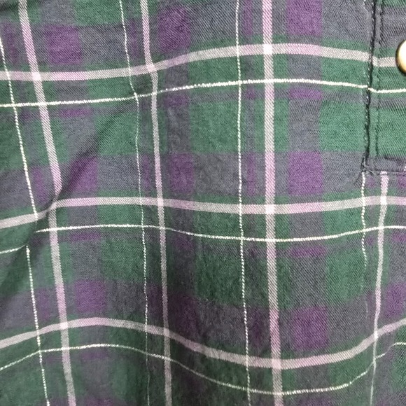 Roller Rabbit Top Large Womens Blue Purple Henley‎ Inverness Plaid Glenda - Picture 4 of 13